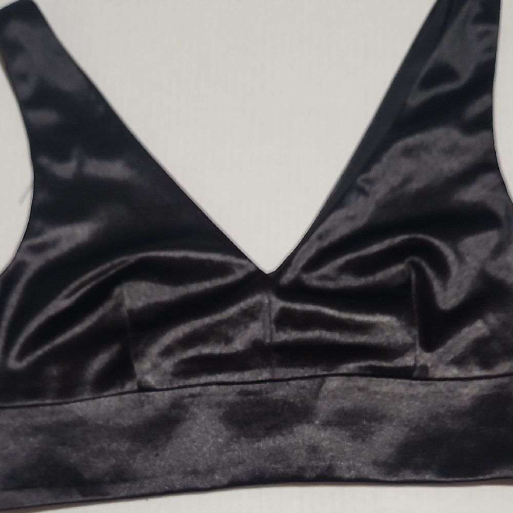 Elegant Black Satin Bralette